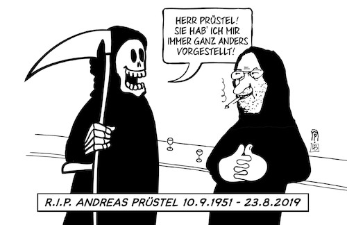 Cartoon: Andreas Prüstel (medium) by Harm Bengen tagged andreas,prüstel,rip,künstler,cartoonist,tod,tot,harm,bengen,cartoon,karikatur,andreas,prüstel,rip,künstler,cartoonist,tod,tot,harm,bengen,cartoon,karikatur