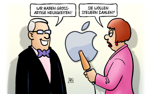 Cartoon: Apple-News (medium) by Harm Bengen tagged neuigkeiten,apple,iphone,cook,steuern,irland,steuerhinterziehung,harm,bengen,cartoon,karikatur,neuigkeiten,apple,iphone,cook,steuern,irland,steuerhinterziehung,harm,bengen,cartoon,karikatur