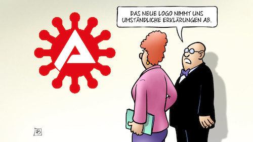 Cartoon: Arbeitslosigkeit und Corona (medium) by Harm Bengen tagged arbeitslosigkeit,arbeitsamt,jobcenter,corona,virus,symbol,logo,erklärungen,arbeitslosenzahlen,harm,bengen,cartoon,karikatur,arbeitslosigkeit,arbeitsamt,jobcenter,corona,virus,symbol,logo,erklärungen,arbeitslosenzahlen,harm,bengen,cartoon,karikatur