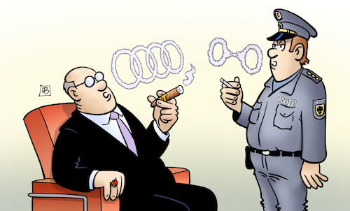 Cartoon: Audi-Razzia (medium) by Harm Bengen tagged audi,razzia,vw,abgasskandal,automobilindustrie,polizei,polizist,rauchen,rauch,handschellen,betrup,harm,bengen,cartoon,karikatur,audi,razzia,vw,abgasskandal,automobilindustrie,polizei,polizist,rauchen,rauch,handschellen,betrup,harm,bengen,cartoon,karikatur