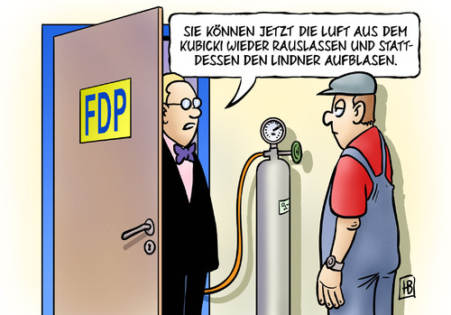 Cartoon: Aufblasen (medium) by Harm Bengen tagged landtagswahlen,partei,fdp,luft,aufblasen,ballon,pushen,hype,lindner,kubicki,westfalen,nordrhein,holstein,schleswig,aufblasen,fdp,landtagswahlen,partei,schleswig holstein,westfalen,schleswig,holstein