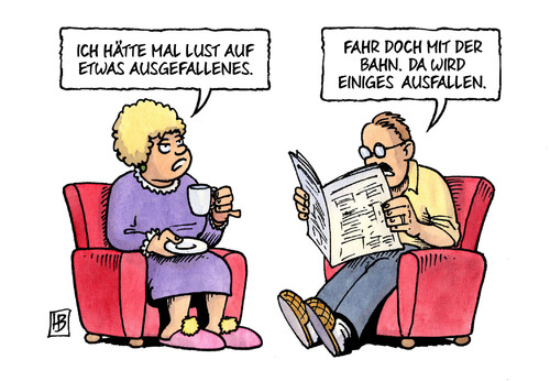 Cartoon: Ausgefallenes (medium) by Harm Bengen tagged ausgefallenes,ausfallen,bahn,gdl,eisenbahn,streik,arbeitskampf,harm,bengen,cartoon,karikatur,ausgefallenes,ausfallen,bahn,gdl,eisenbahn,streik,arbeitskampf,harm,bengen,cartoon,karikatur