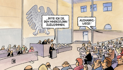 Cartoon: Ausnahmsweise (medium) by Harm Bengen tagged ausnahmsweise,mindestlohn,groko,bundesregierung,bundestag,nahles,ausnahmen,harm,bengen,cartoon,karikatur,ausnahmsweise,mindestlohn,groko,bundesregierung,bundestag,nahles,ausnahmen,harm,bengen,cartoon,karikatur