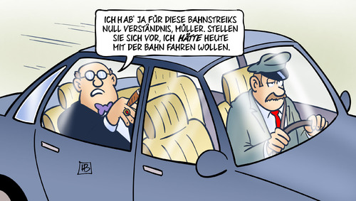 Cartoon: Bahnstreik (medium) by Harm Bengen tagged gdl,streik,lokfuehrer,bahn,db,auto,fahren,arbeitskampf,harm,bengen,cartoon,karikatur,gdl,streik,lokfuehrer,bahn,db,auto,fahren,arbeitskampf,harm,bengen,cartoon,karikatur