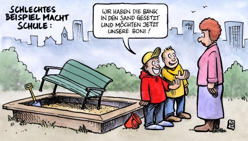 Bank in den Sand gesetzt