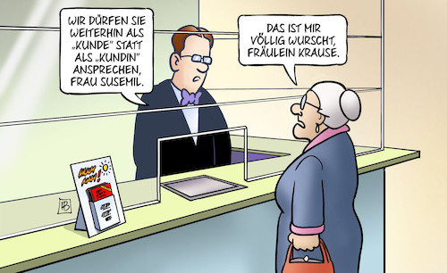 Cartoon: Bankformulare (medium) by Harm Bengen tagged kunde,kundin,bankformulare,susemil,bgh,urteil,harm,bengen,cartoon,karikatur,kunde,kundin,bankformulare,susemil,bgh,urteil,harm,bengen,cartoon,karikatur