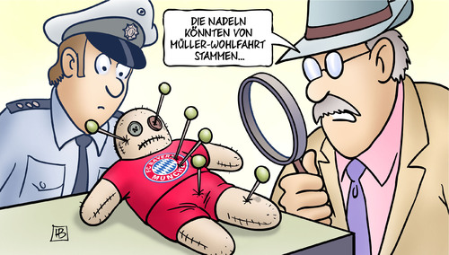 Cartoon: Bayern-Voodoo (medium) by Harm Bengen tagged fussball,dfb,pokal,ausscheiden,gardiola,elfmeter,bayern,münchen,voodoo,puppe,nadeln,müller,wohlfahrt,arzt,harm,bengen,cartoon,karikatur,fussball,dfb,pokal,ausscheiden,gardiola,elfmeter,bayern,münchen,voodoo,puppe,nadeln,müller,wohlfahrt,arzt,harm,bengen,cartoon,karikatur