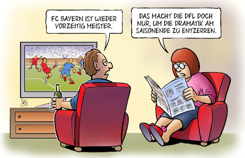 Cartoon: Bayern Meister (medium) by Harm Bengen tagged fc,bayern,meisterschaft,dfl,dramatik,saisonende,entzerren,fussball,tv,harm,bengen,cartoon,karikatur,fc,bayern,meisterschaft,dfl,dramatik,saisonende,entzerren,fussball,tv,harm,bengen,cartoon,karikatur