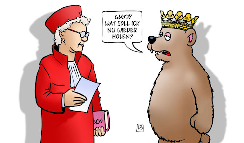 Cartoon: Berlin-Bär und Wahl (medium) by Harm Bengen tagged berlin,bär,bverfg,bundesverfassungsgericht,bundestagswahl,wiederholung,harm,bengen,cartoon,karikatur,berlin,bär,bverfg,bundesverfassungsgericht,bundestagswahl,wiederholung,harm,bengen,cartoon,karikatur