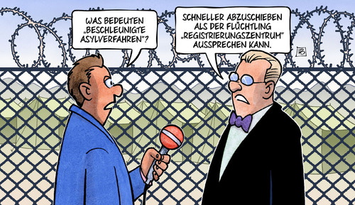 Cartoon: Beschleunigte Asylverfahren (medium) by Harm Bengen tagged beschleunigte,asylverfahren,registrierungszentrum,aussprechen,residenzpflicht,asylkompromiss,groko,koalition,cdu,csu,spd,asyl,fluechtlinge,transitzonen,einreisezentren,harm,bengen,cartoon,karikatur,beschleunigte,asylverfahren,registrierungszentrum,aussprechen,residenzpflicht,asylkompromiss,groko,koalition,cdu,csu,spd,asyl,fluechtlinge,transitzonen,einreisezentren,harm,bengen,cartoon,karikatur