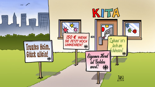 Cartoon: Betreuungsgeld und KITA (medium) by Harm Bengen tagged betreuungsgeld,kita,cdu,csu,fdp,bundesregierung,bundestag,gesetz,beschluss,herdprämie,harm,bengen,cartoon,karikatur,betreuungsgeld,kita,cdu,csu,fdp,bundesregierung,bundestag,gesetz,beschluss,herdprämie,harm,bengen,cartoon,karikatur