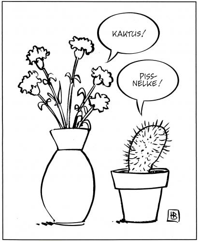 Cartoon: Blumensprache (medium) by Harm Bengen tagged 