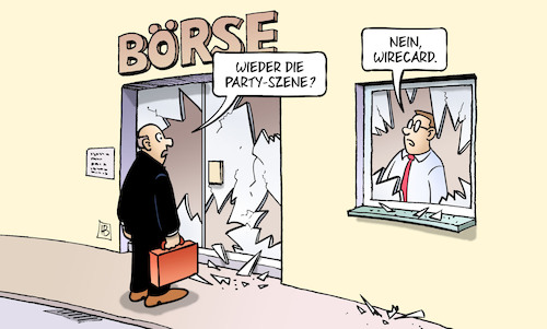 Cartoon: Börse demoliert (medium) by Harm Bengen tagged party,börse,szene,glas,scherben,fenster,wirecard,betrug,treuhandkonten,finanzdienstleister,stuttgart,randale,zerstörungen,plünderungen,harm,bengen,cartoon,karikatur,party,börse,szene,glas,scherben,fenster,wirecard,betrug,treuhandkonten,finanzdienstleister,stuttgart,randale,zerstörungen,plünderungen,harm,bengen,cartoon,karikatur