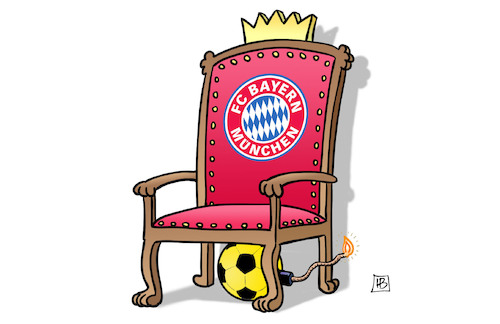 Cartoon: Bombe unterm Thron (medium) by Harm Bengen tagged fcb,fc,bayern,muenchen,bvb,dortmund,fussball,meisterschaft,thron,bombe,harm,bengen,cartoon,karikatur,fcb,fc,bayern,muenchen,bvb,dortmund,fussball,meisterschaft,thron,bombe,harm,bengen,cartoon,karikatur