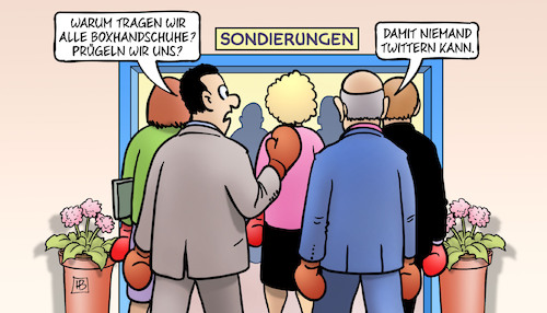 Cartoon: Boxhandschuhe (medium) by Harm Bengen tagged boxhandschuhe,prügeln,twittern,sondierungen,bundestagswahl,regierungsbildung,koalition,koalitionsverhandlungen,cdu,csu,spd,fdp,grüne,ampel,jamika,union,harm,bengen,cartoon,karikatur,boxhandschuhe,prügeln,twittern,sondierungen,bundestagswahl,regierungsbildung,koalition,koalitionsverhandlungen,cdu,csu,spd,fdp,grüne,ampel,jamika,union,harm,bengen,cartoon,karikatur