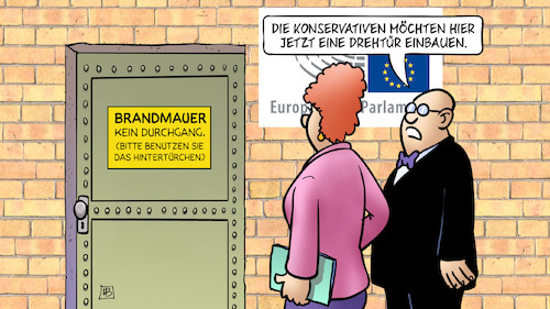 Brandmauer-Drehtür