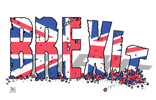 Cartoon: Brexit bröckelt (medium) by Harm Bengen tagged bröckeln,zerbröseln,trümmer,schrott,verlängerung,neuwahlen,brexit,unterhaus,regierung,boris,johnson,gb,uk,harm,bengen,cartoon,karikatur,bröckeln,zerbröseln,trümmer,schrott,verlängerung,neuwahlen,brexit,unterhaus,regierung,boris,johnson,gb,uk,harm,bengen,cartoon,karikatur