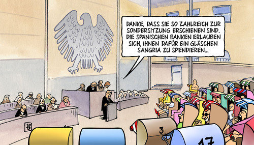 Cartoon: Bundestag-Sondersitzung (medium) by Harm Bengen tagged eurozone,fiskalpakt,fiskalunion,sangria,schulden,esfs,esm,krise,euro,bankenrettung,spanien,abstimmung,parlament,unterbrechung,strandkorb,urlaub,sondersitzung,bundestag,sondersitzung,strandkorb,unterbrechung,parlament,abstimmung,spanien,bankenrettung