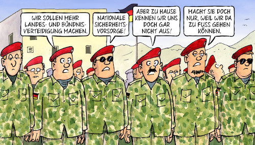 Cartoon: Bundeswehr-Umbau (medium) by Harm Bengen tagged landes,bündnis,verteidigung,bundeswehr,umbau,soldaten,nationale,sicherheitsvorsorge,harm,bengen,cartoon,karikatur,landes,bündnis,verteidigung,bundeswehr,umbau,soldaten,nationale,sicherheitsvorsorge,harm,bengen,cartoon,karikatur