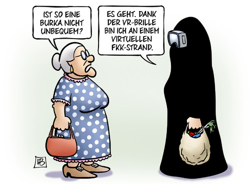 Cartoon: Burka und VR (medium) by Harm Bengen tagged burka,verbot,susemil,virtuelle,realität,vr,brille,gamescom,internet,computer,fkk,strand,unbequem,harm,bengen,cartoon,karikatur,burka,verbot,susemil,virtuelle,realität,vr,brille,gamescom,internet,computer,fkk,strand,unbequem,harm,bengen,cartoon,karikatur