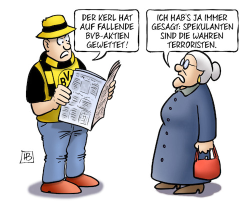 Cartoon: BVB-Attentäter (medium) by Harm Bengen tagged bvb,borussia,dortmund,attentäter,fallende,aktien,kurse,börse,wetten,spekulanten,terroristen,susemil,harm,bengen,cartoon,karikatur,bvb,borussia,dortmund,attentäter,fallende,aktien,kurse,börse,wetten,spekulanten,terroristen,susemil,harm,bengen,cartoon,karikatur