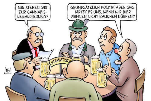 Cartoon: Cannabis und Rauchen (medium) by Harm Bengen tagged cannabis,legalisierung,rauchen,bier,alkohol,stammtisch,harm,bengen,cartoon,karikatur,cannabis,legalisierung,rauchen,bier,alkohol,stammtisch,harm,bengen,cartoon,karikatur