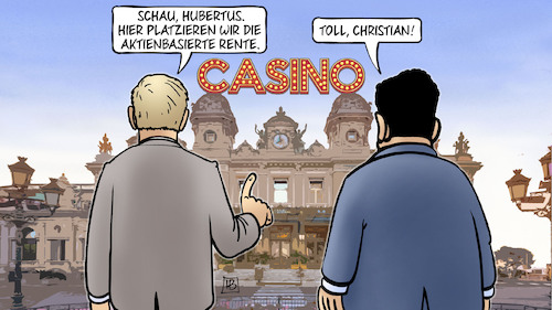 Cartoon: Casino-Rente (medium) by Harm Bengen tagged hubertus,heil,arbeitsminister,aktienbasierte,rente,börse,christian,lindner,finanzminister,spekulation,glücksspiel,harm,bengen,cartoon,karikatur,hubertus,heil,arbeitsminister,aktienbasierte,rente,börse,christian,lindner,finanzminister,casino,spekulation,glücksspiel,harm,bengen,cartoon,karikatur