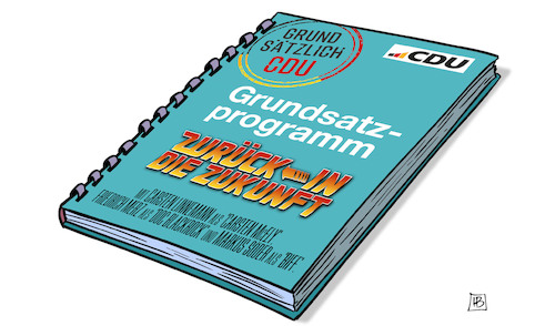 Cartoon: CDU-Grundsatzprogramm (medium) by Harm Bengen tagged grundsatzprogramm,carsten,linnemann,merz,söder,bericht,buch,ringbuch,politik,cdu,parteitag,kurs,zurück,in,die,zukunft,film,harm,bengen,cartoon,karikatur,grundsatzprogramm,carsten,linnemann,merz,söder,bericht,buch,ringbuch,politik,cdu,parteitag,kurs,zurück,in,die,zukunft,film,harm,bengen,cartoon,karikatur