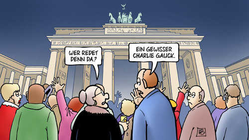 Cartoon: Charlie Gauck (medium) by Harm Bengen tagged rede,mahnwache,brandenburger,tor,berlin,bundespraesident,charlie,gauck,paris,freiheit,pressefreiheit,religionsfreiheit,hebdo,satire,zeitschrift,terror,islamisten,islam,is,anschlag,mord,harm,bengen,cartoon,karikatur,rede,mahnwache,brandenburger,tor,berlin,bundespraesident,charlie,gauck,paris,freiheit,pressefreiheit,religionsfreiheit,hebdo,satire,zeitschrift,terror,islamisten,islam,is,anschlag,mord,harm,bengen,cartoon,karikatur