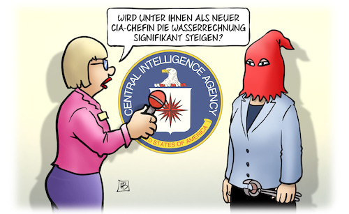 Cartoon: CIA-Chefin Haspel (medium) by Harm Bengen tagged cia,chefin,haspel,wasserrechnung,waterboarding,folter,usa,interview,harm,bengen,cartoon,karikatur,cia,chefin,haspel,wasserrechnung,waterboarding,folter,usa,interview,harm,bengen,cartoon,karikatur