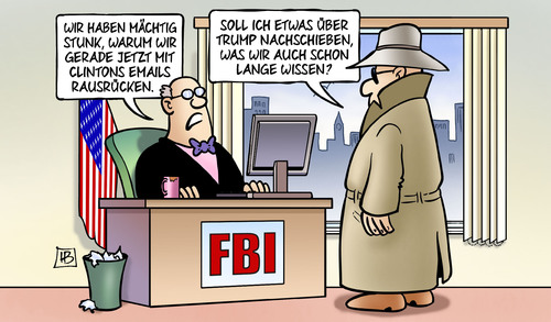 Cartoon: Clinton-Emails und FBI (medium) by Harm Bengen tagged fbi,trump,sexuelle,belästigung,clinton,email,privater,server,usa,präsidentschaftswahl,harm,bengen,cartoon,karikatur,fbi,trump,sexuelle,belästigung,clinton,email,privater,server,usa,präsidentschaftswahl,harm,bengen,cartoon,karikatur