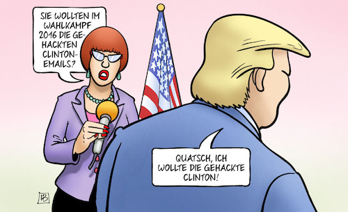 Cartoon: Clinton gehackt (medium) by Harm Bengen tagged trump,wahlkampf,2016,usa,gehackte,clinton,emails,interview,mueller,untersuchungen,impeachment,harm,bengen,cartoon,karikatur,trump,wahlkampf,2016,usa,gehackte,clinton,emails,interview,mueller,untersuchungen,impeachment,harm,bengen,cartoon,karikatur