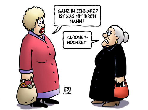 Clooney Hochzeit Von Harm Bengen Beruhmte Personen Cartoon Toonpool