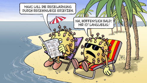 Cartoon: Corona-Reisehinweise (medium) by Harm Bengen tagged maas,reisewarnung,reisehinweise,langweilig,ulaub,strand,insel,liegestuhl,liegestuehle,corona,coronavirus,ansteckung,pandemie,epidemie,krankheit,schaden,harm,bengen,cartoon,karikatur,maas,reisewarnung,reisehinweise,langweilig,ulaub,strand,insel,liegestuhl,liegestuehle,corona,coronavirus,ansteckung,pandemie,epidemie,krankheit,schaden,harm,bengen,cartoon,karikatur