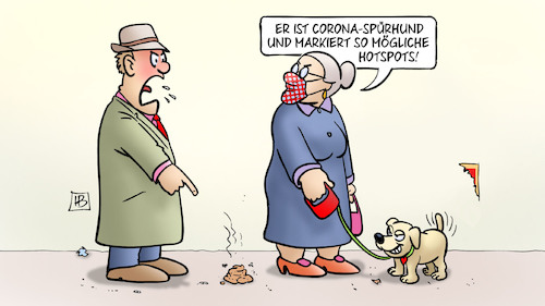 Cartoon: Corona-Spürhund (medium) by Harm Bengen tagged corona,spürhund,hotspots,hundekot,susemil,pandemie,harm,bengen,cartoon,karikatur,corona,spürhund,hotspots,hundekot,susemil,pandemie,harm,bengen,cartoon,karikatur