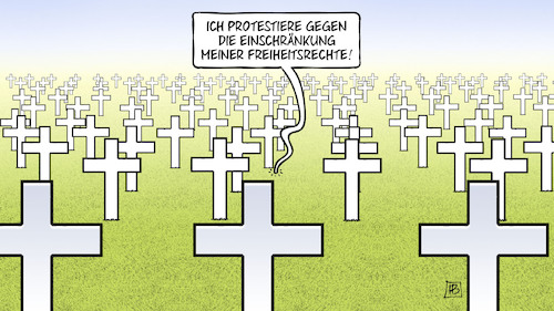 Cartoon: Corona und Freiheitsrechte (medium) by Harm Bengen tagged virus,corona,demonstrationen,querdenker,rechts,einschränkung,freiheitsrechte,kreuze,friedhof,harm,bengen,cartoon,karikatur,virus,corona,demonstrationen,querdenker,rechts,einschränkung,freiheitsrechte,kreuze,friedhof,harm,bengen,cartoon,karikatur