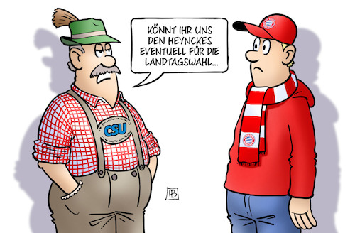 Cartoon: CSU und Heynckes (medium) by Harm Bengen tagged heynckes,landtagswahl,fc,bayern,münchen,fussball,csu,seehofer,harm,bengen,cartoon,karikatur,heynckes,landtagswahl,fc,bayern,münchen,fussball,csu,seehofer,harm,bengen,cartoon,karikatur