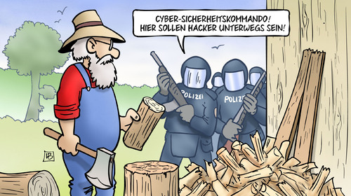 Cyber Sicherheitskommando Von Harm Bengen Politik Cartoon Toonpool