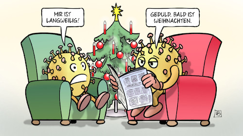 Cartoon: Dem Virus ist langweilig (medium) by Harm Bengen tagged corona,virus,viren,sessel,weihnachten,langweilig,absteckung,geduld,weihnachtsbaum,harm,bengen,cartoon,karikatur,corona,virus,viren,sessel,weihnachten,langweilig,absteckung,geduld,weihnachtsbaum,harm,bengen,cartoon,karikatur