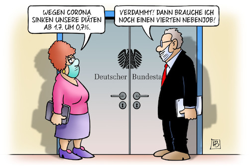 Cartoon: Diäten-Kürzung (medium) by Harm Bengen tagged diäten,kürzung,bundestag,nebenjob,lobbyismus,masken,corona,harm,bengen,cartoon,karikatur,diäten,kürzung,bundestag,nebenjob,lobbyismus,masken,corona,harm,bengen,cartoon,karikatur