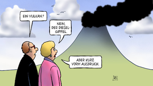 Cartoon: Dieselgipfel (medium) by Harm Bengen tagged dieselgipfel,vulkan,qualm,rauch,ausbruch,abgasskandal,automobilindustrie,abgaswerte,no2,nox,fahrverbote,harm,bengen,cartoon,karikatur,dieselgipfel,vulkan,qualm,rauch,ausbruch,abgasskandal,automobilindustrie,abgaswerte,no2,nox,fahrverbote,harm,bengen,cartoon,karikatur