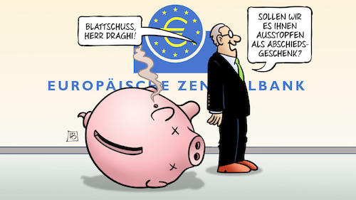 Cartoon: Draghi-Abschied (medium) by Harm Bengen tagged draghi,abschied,ezb,chef,europäische,zentralbank,sparer,sparen,sparschwein,zinsen,blattschuss,jagd,ausstopfen,abschiedsgeschenk,harm,bengen,cartoon,karikatur,draghi,abschied,ezb,chef,europäische,zentralbank,sparer,sparen,sparschwein,zinsen,blattschuss,jagd,ausstopfen,abschiedsgeschenk,harm,bengen,cartoon,karikatur