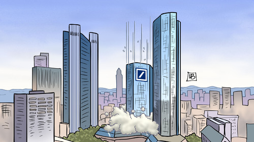 Cartoon: Dt. Bank-Absturz (medium) by Harm Bengen tagged deutsche,bank,absturz,börse,aktien,crash,frankfurt,turm,harm,bengen,cartoon,karikatur,deutsche,bank,absturz,börse,aktien,crash,frankfurt,turm,harm,bengen,cartoon,karikatur