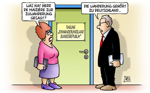 Cartoon: Einwanderungsland (medium) by Harm Bengen tagged tagung,einwanderungsland,bundesrepublik,innenminister,demaiziere,maiziere,zuwanderung,wanderung,wandern,deutschland,bundesregierung,einwanderung,flüchtlinge,migration,harm,bengen,cartoon,karikatur,tagung,einwanderungsland,bundesrepublik,innenminister,demaiziere,maiziere,zuwanderung,wanderung,wandern,deutschland,bundesregierung,einwanderung,flüchtlinge,migration,harm,bengen,cartoon,karikatur