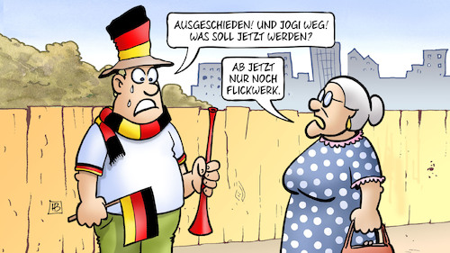 Cartoon: EM und Löw-Aus (medium) by Harm Bengen tagged ausgeschieden,jogi,löw,flickwerk,bundestrainer,em,fussball,fan,trauer,ratlosigkeit,weinen,england,deutschland,wembley,stadion,susemil,harm,bengen,cartoon,karikatur,ausgeschieden,jogi,löw,flickwerk,bundestrainer,em,fussball,fan,trauer,ratlosigkeit,weinen,england,deutschland,wembley,stadion,susemil,harm,bengen,cartoon,karikatur