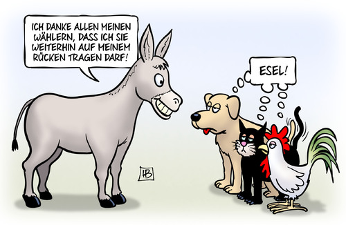 Esel von Harm Bengen | Politik Cartoon | TOONPOOL