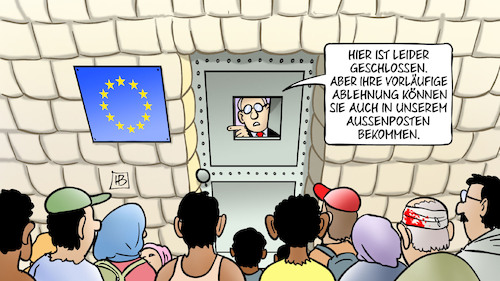 Cartoon: EU-Aussenposten (medium) by Harm Bengen tagged eu,europa,flüchtlinge,migration,lager,geschlossen,ablehnung,aussenposten,mauer,harm,bengen,cartoon,karikatur,eu,europa,flüchtlinge,migration,lager,geschlossen,ablehnung,aussenposten,mauer,harm,bengen,cartoon,karikatur