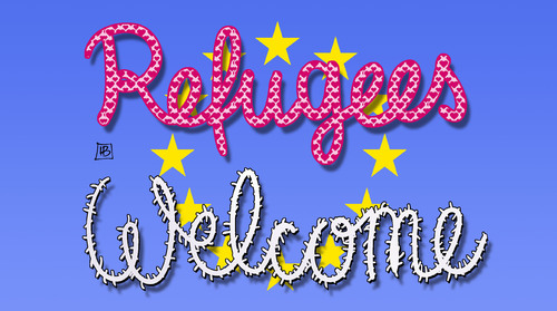Cartoon: EU-Welcome (medium) by Harm Bengen tagged refugees,welcome,eu,europa,willkommenskultur,stacheldraht,fluechtlinge,asyl,harm,bengen,cartoon,karikatur,refugees,welcome,eu,europa,willkommenskultur,stacheldraht,fluechtlinge,asyl,harm,bengen,cartoon,karikatur
