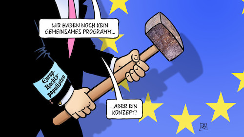 Cartoon: Europ. Rechtspopulisten (medium) by Harm Bengen tagged europäische,rechtspopulisten,faschisten,demokratie,europawahl,vorschlaghammer,zerstörung,gemeinsames,programm,konzept,afd,lega,harm,bengen,cartoon,karikatur,europäische,rechtspopulisten,faschisten,demokratie,europawahl,vorschlaghammer,zerstörung,gemeinsames,programm,konzept,afd,lega,harm,bengen,cartoon,karikatur