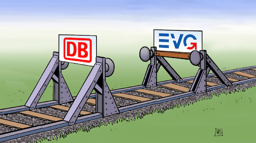 Cartoon: EVG lehnt Bahn-Angebot ab (medium) by Harm Bengen tagged evg,gewerkschaft,eisenbahn,db,bahn,tarifverhandlungen,tarifrunde,prellbock,gleise,harm,bengen,cartoon,karikatur,evg,gewerkschaft,eisenbahn,db,bahn,tarifverhandlungen,tarifrunde,prellbock,gleise,harm,bengen,cartoon,karikatur